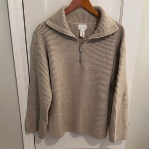 H&M Beige Ribbed Sweater S